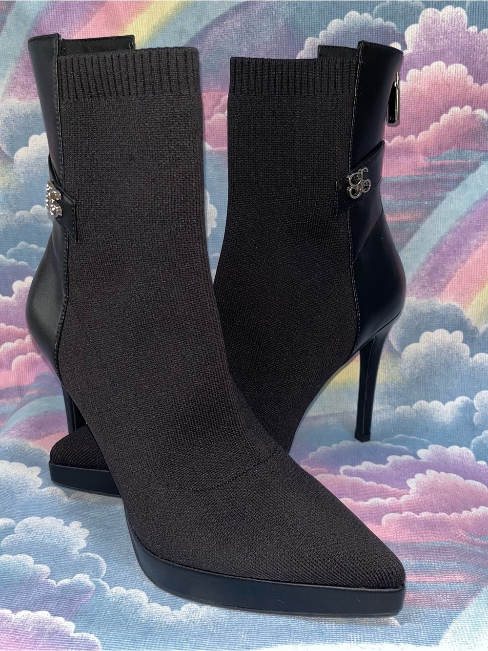 Cosy Island SassyMove Pointed Toe Ankle Boots Booties Heels Black NEW SZE 7.5